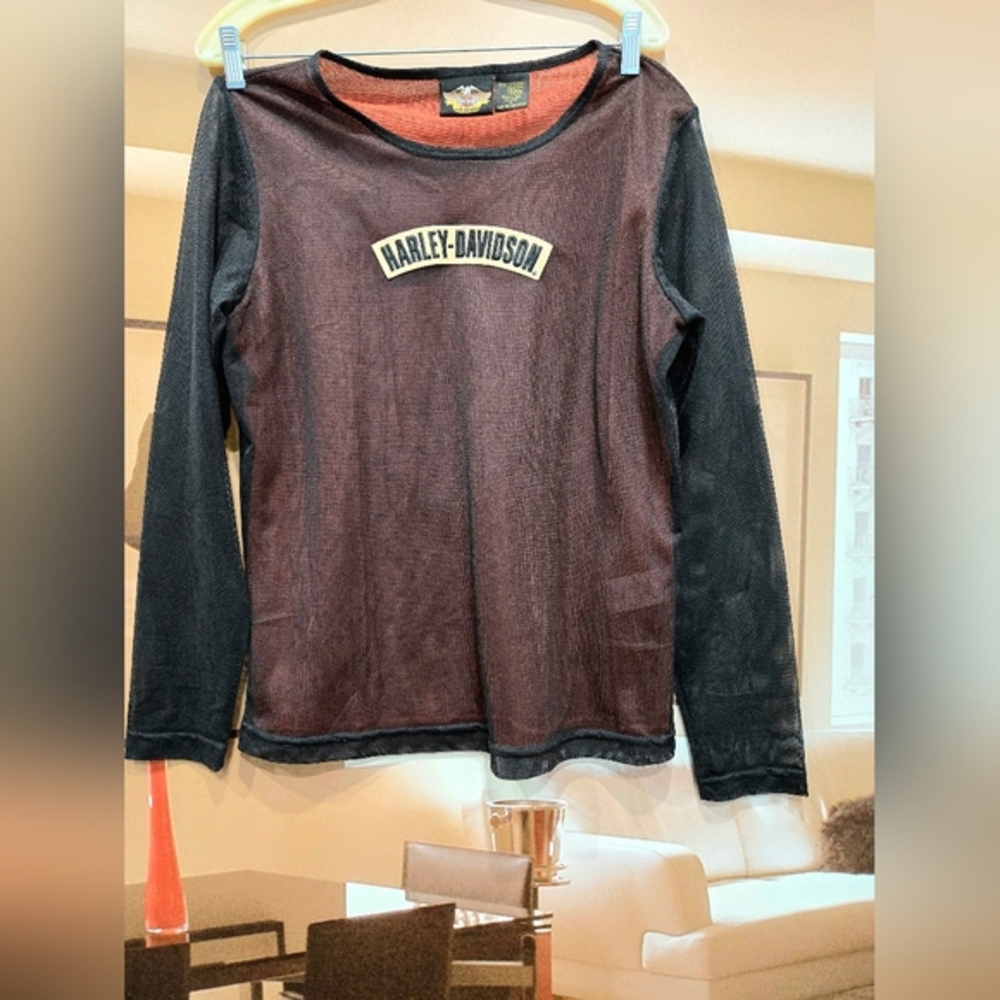 Harley-Davidson Black and Brown Long Sleeve Shirt. Very gently used.